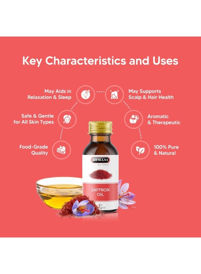 HEMANI Saffron Oil 30 ml | Natural Herbal Oil for Skin Care, Hair Care & Massage - Image 3